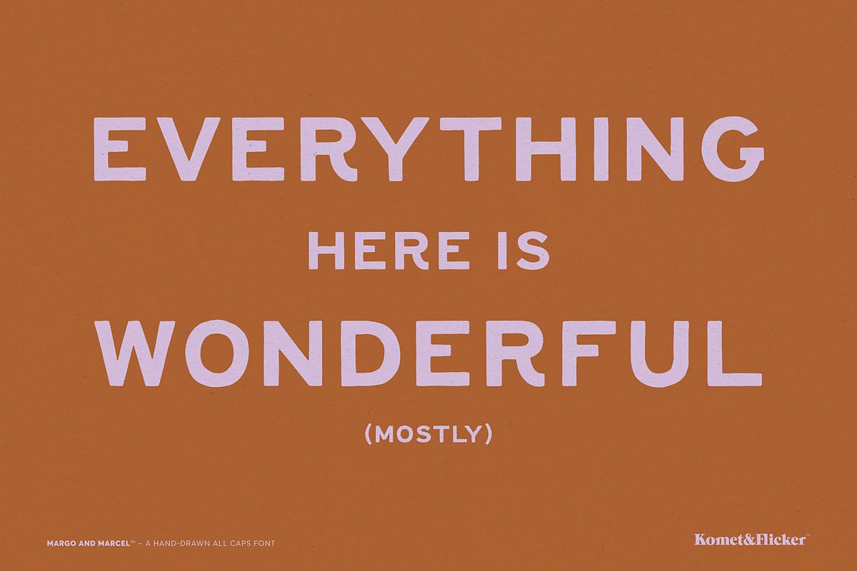 Margo and Marcel - A Hand-Drawn Font, a Sans Serif Font by Komet & Flicker (Photo 7 of 15)