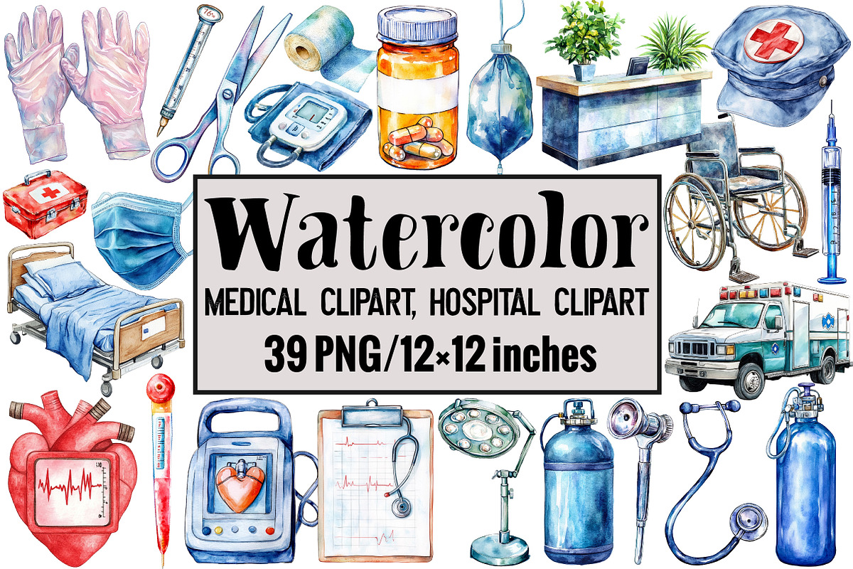 Medical Clipart, Hospital Clipart, an Illustration by Design Market (Photo 1 of 4)