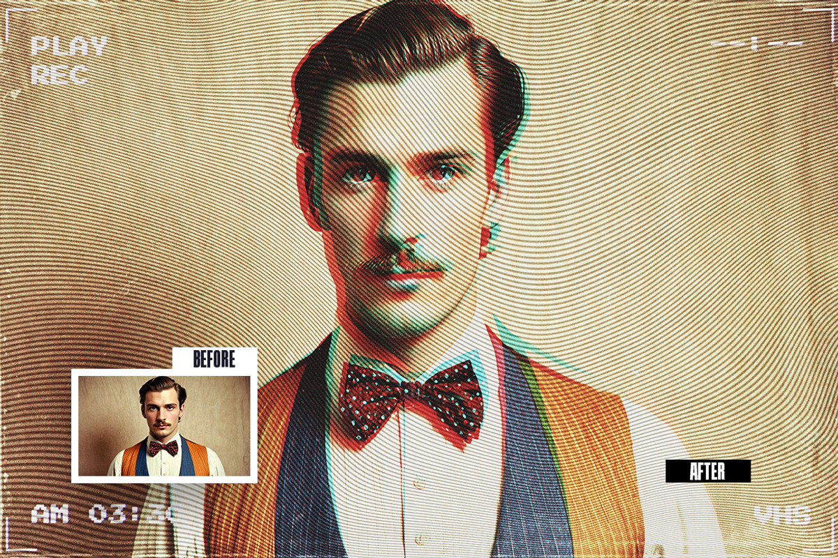 Vintage VHS Tape Photo Effect, a Layer Style Add-On by iDoodle Studio (Photo 5 of 5)