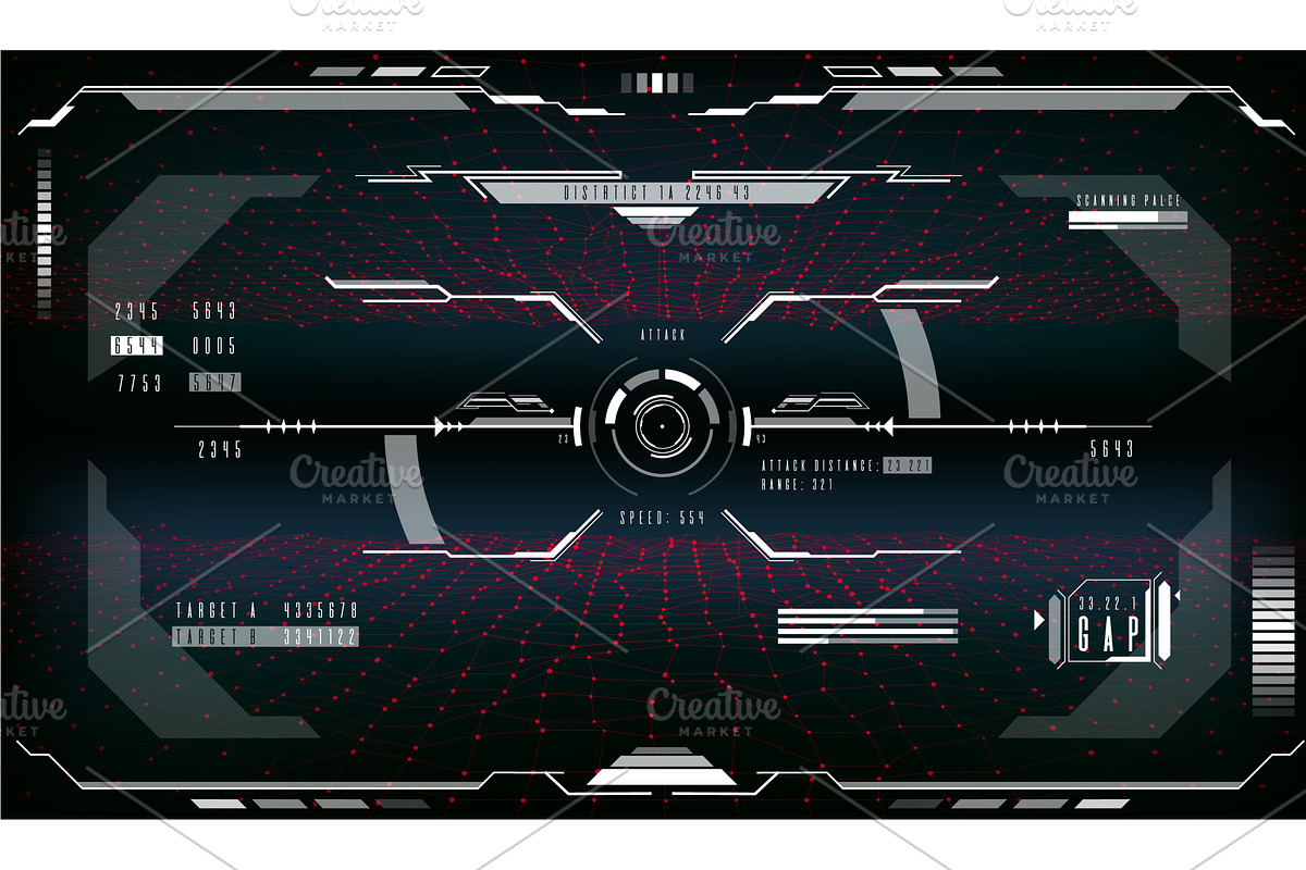 Target aim control HUD display, a Templates & Theme by Vector Tradition