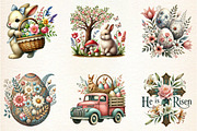Old Vintage Easter Sublimation Clipa, an Illustration by DreamArtGraphic (Thumbnail 3 of 4)