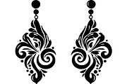 Black Ornamental Earrings SVG Set, an Object Graphic by jahid234 (Thumbnail 2 of 13)