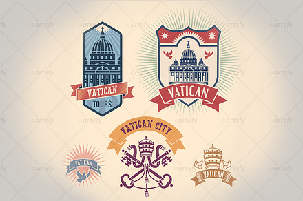Vatican tour labels (5x)