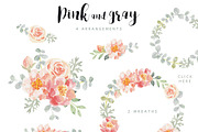 Pink and Gray floral collection, an Illustration by OJardin (Thumbnail 4 of 4)