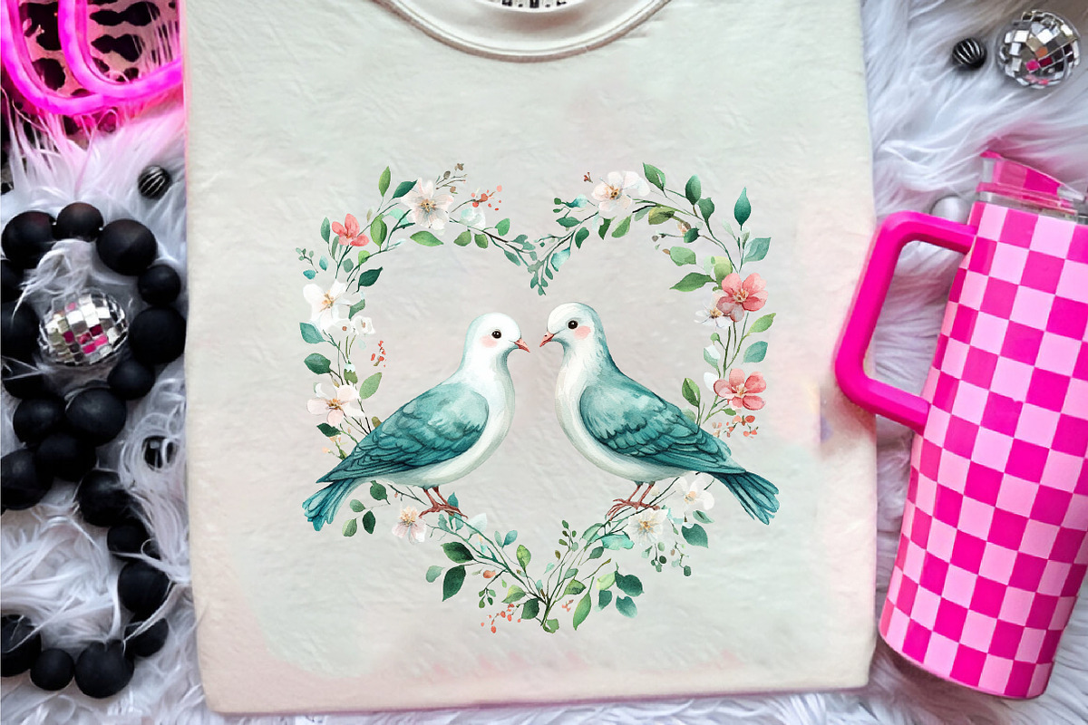 Summer Wedding Doves Clipart, an Illustration by CreationArt (Photo 4 of 9)