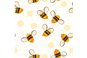 Cute cartoon honey bees on, an Animal Illustration by Toltemara