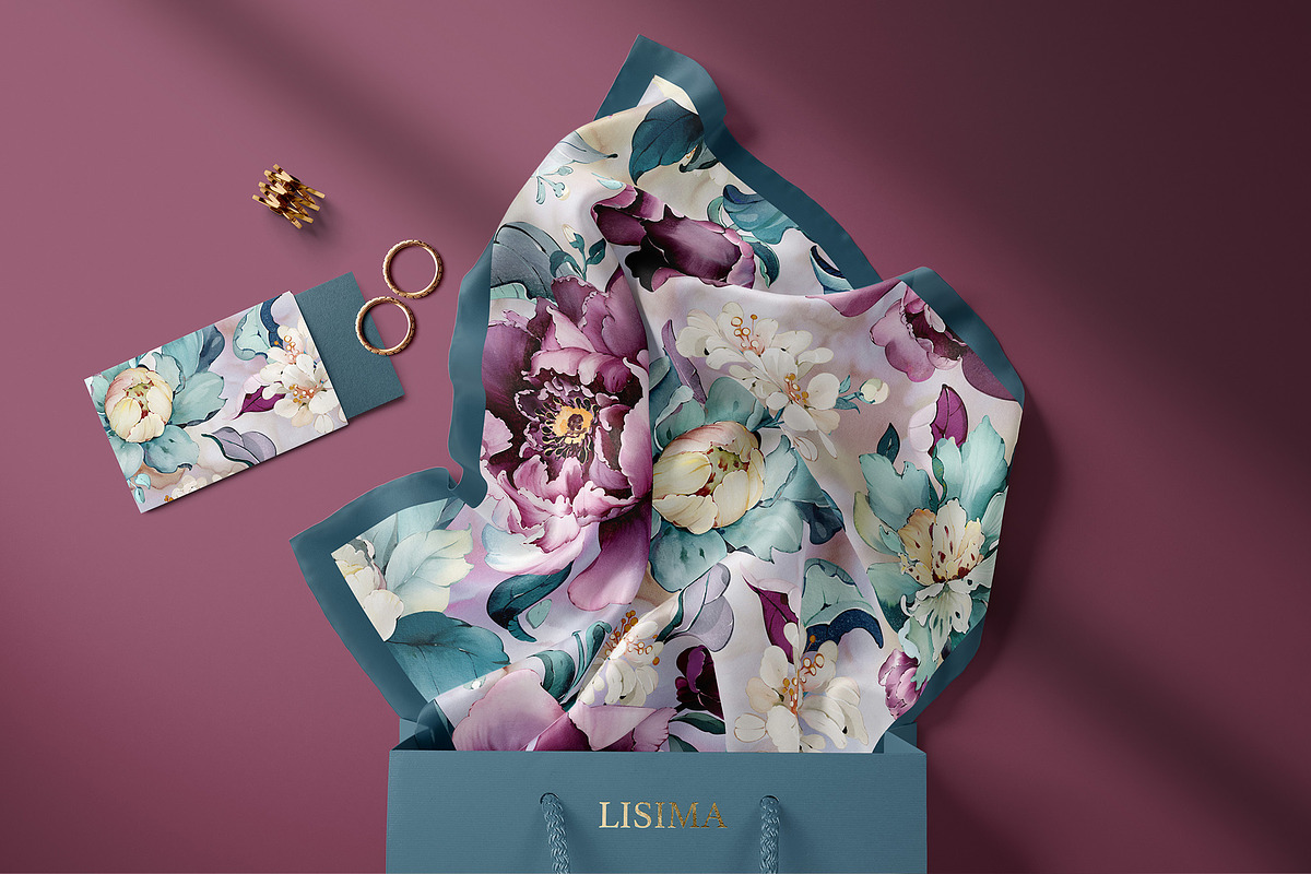 PEONIES seamless pattern, a Pattern Graphic by Lisima (Photo 7 of 16)