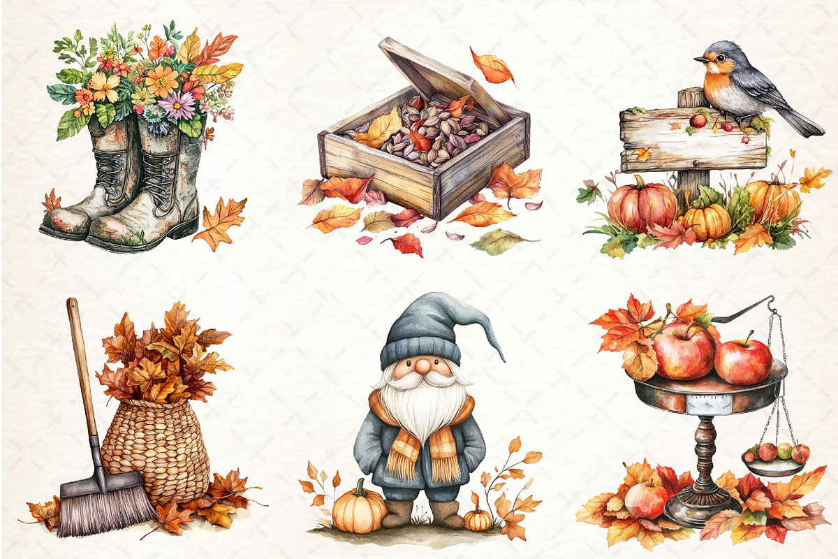 Autumn Day Garden Clipart, an Illustration by Libby Wishes (Photo 4 of 6)