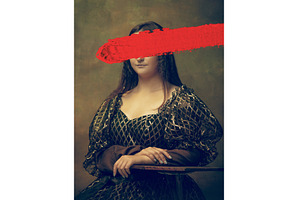 Creative artwork. Portrait of girl