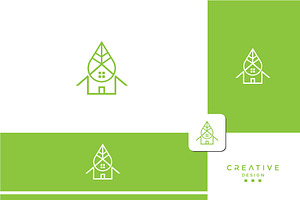 Green Leaf House Logo, a Branding & Logo Template by art_creater