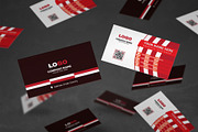 Red and white business card template, a Business Card Template by Vitoria's Collection (Thumbnail 1 of 3)