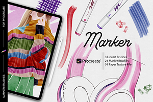 Marker brushes for Procreate