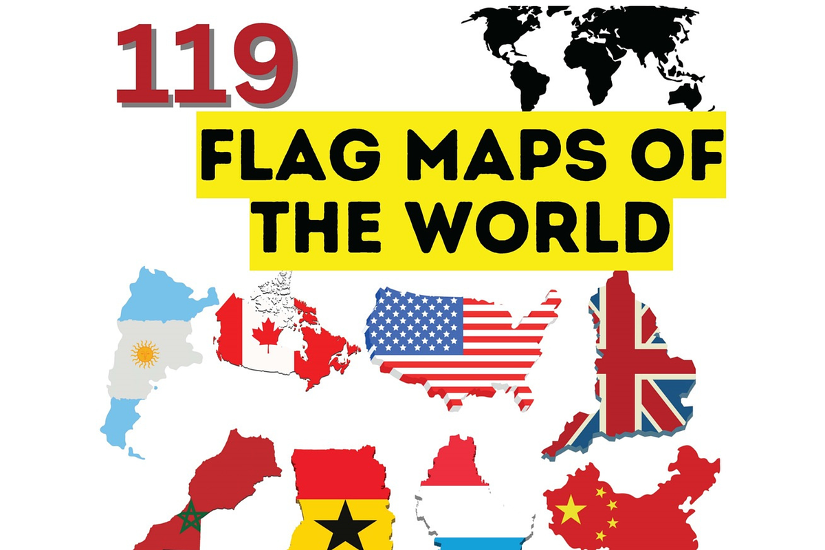 119 Flag Maps of the World, an Education Illustration by Sourcedigi (Photo 1 of 3)