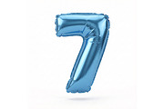 Blue Metallic Number 7 Foil Balloon, a School & Education Photo by shahsoft (Thumbnail 1 of 2)