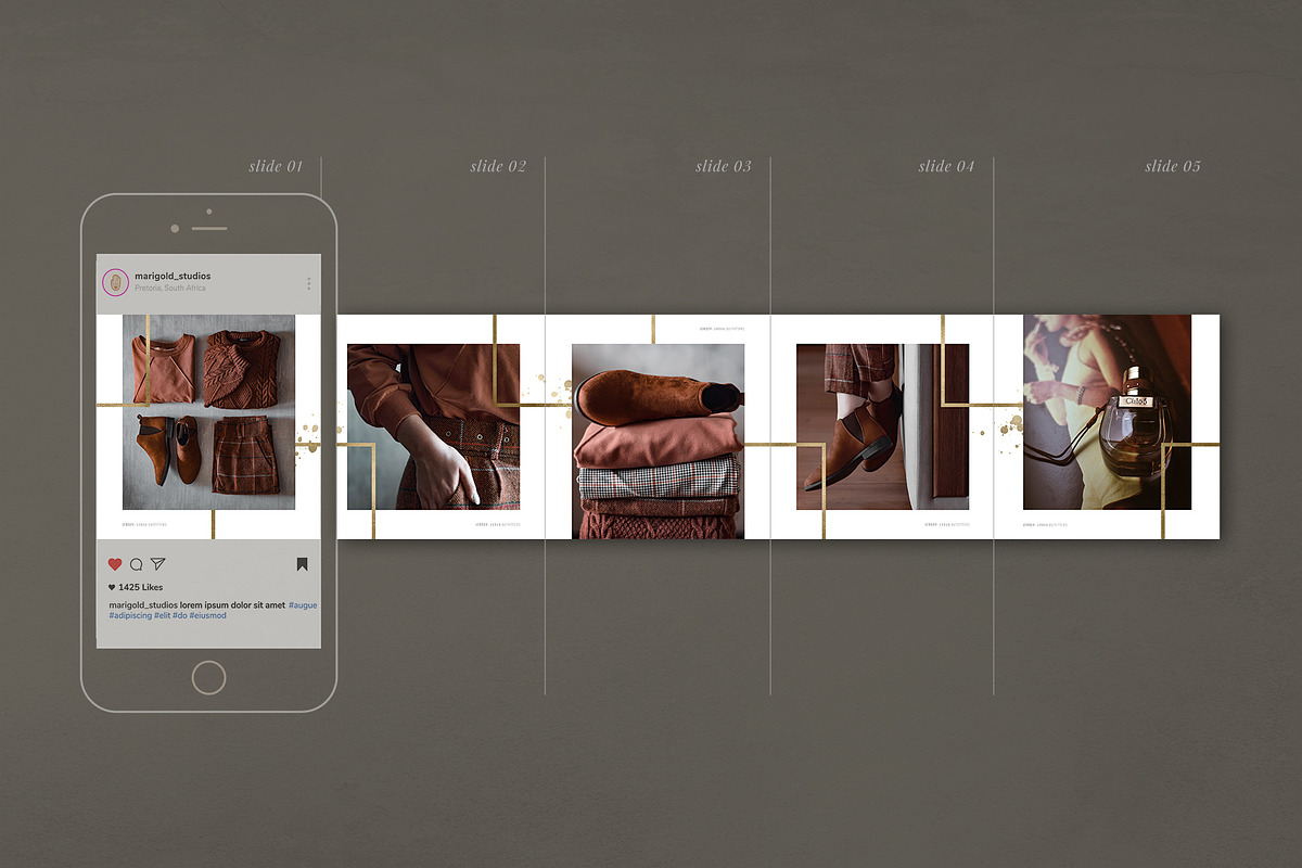 GOLDEN Instagram Carousel, a Social Media Template by Marigold Studios (Photo 5 of 9)