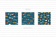 Toy Cars Seamless Patterns, Cliparts, a Pattern Graphic by AllNikArt (Thumbnail 4 of 6)