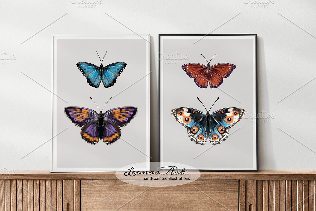 Butterflies Clipart Set, an Animal Illustration by Leonaa art (Photo 10 of 12)