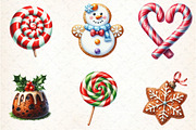 Christmas Candy and Sweets Clipart, an Illustration by DreamCafeArt (Thumbnail 6 of 8)
