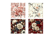 Valentines Rose Digital Papers, an Illustration by Designworld (Thumbnail 4 of 4)