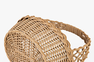 Wicker Basket 04 Natural With Apples