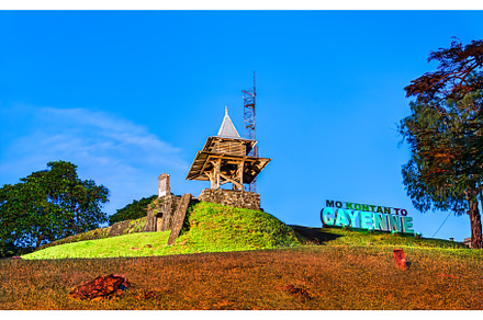 Fort Ceperou and sign I love Cayenne, an Architecture Photo by Leonid Andronov