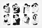 Love couples set + greeting cards, a Person Illustration by Good Studio (Thumbnail 3 of 10)