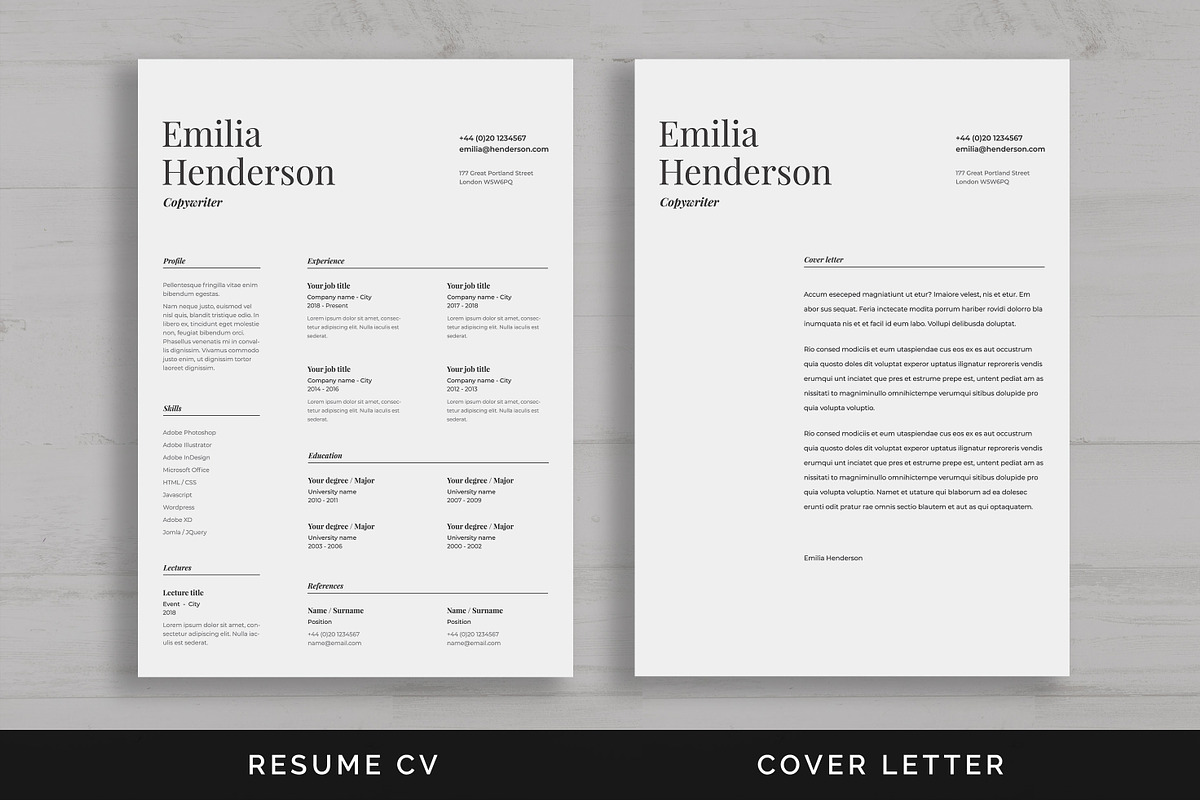 Resume CV Template, a Resume Template by UX-group (Photo 2 of 4)