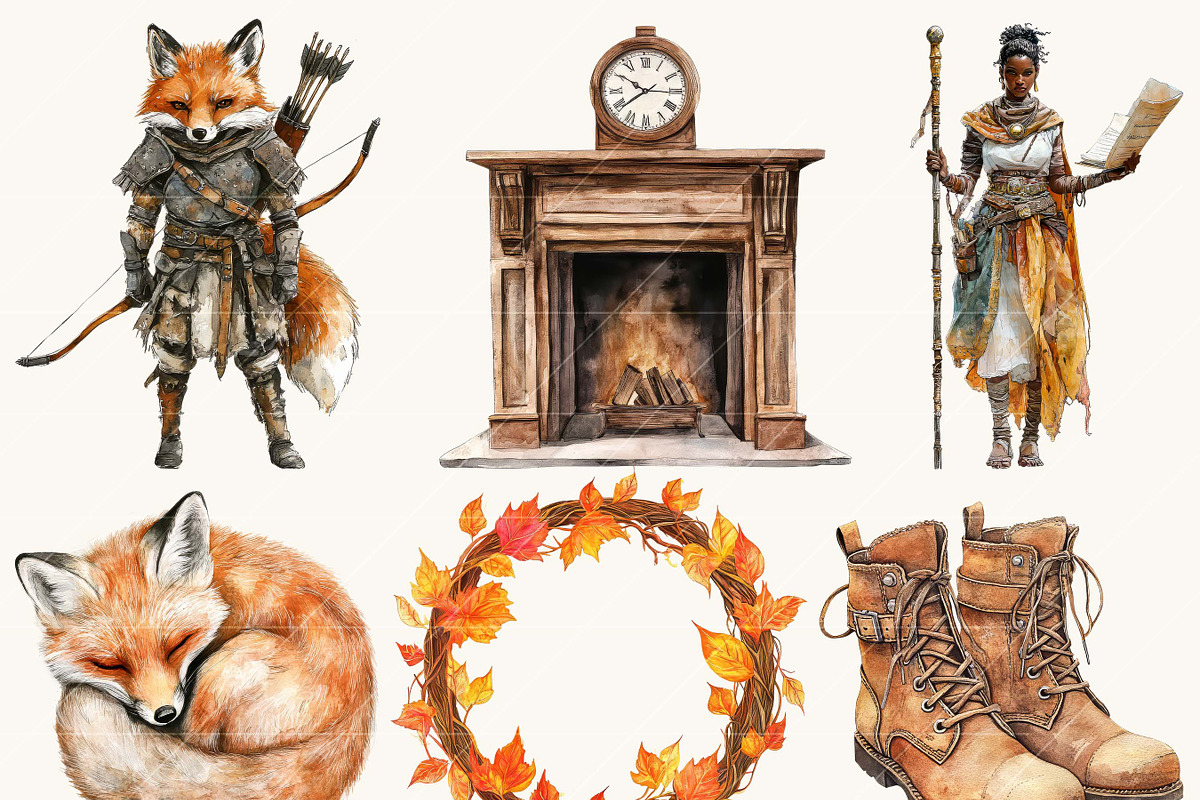 Watercolor Ember Fox Huntress Art, an Animal Illustration by Design Scotch (Photo 2 of 8)
