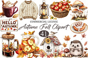 Hand Drawn Fall Clipart Set PNG, a Seasonal Illustration by designcity5 (Thumbnail 1 of 5)