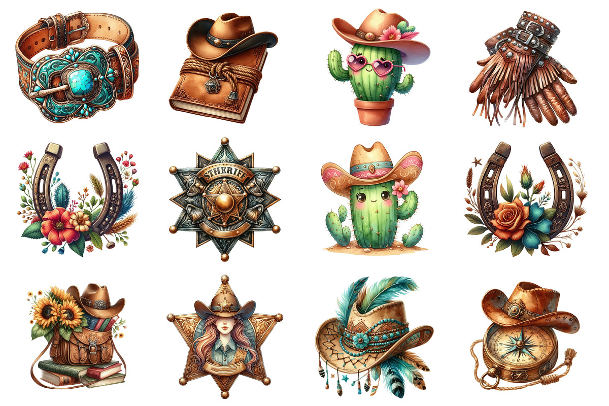 Western Cowgirl Book Clipart, an Illustration by SinaCreation (Photo 2 of 6)