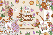 Groovy Easter Retro collection, an Animal Illustration by owlasya (Thumbnail 1 of 8)