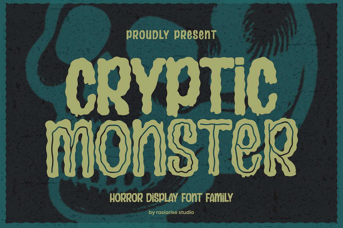 Cryptic Monster a Hallowen Font, a Blackletter Font by Rasiorise Studio (Photo 1 of 12)