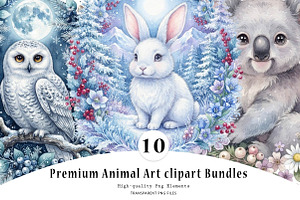 Premium Animal Art clipart Bundles, a Seasonal Illustration by CreationArt