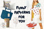 45 funny seamless patterns, a Pattern Graphic by Svetlana Loseva (Thumbnail 1 of 4)