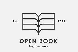 Open Book Logo Design Icon, a Branding & Logo Template by Morvana Crew