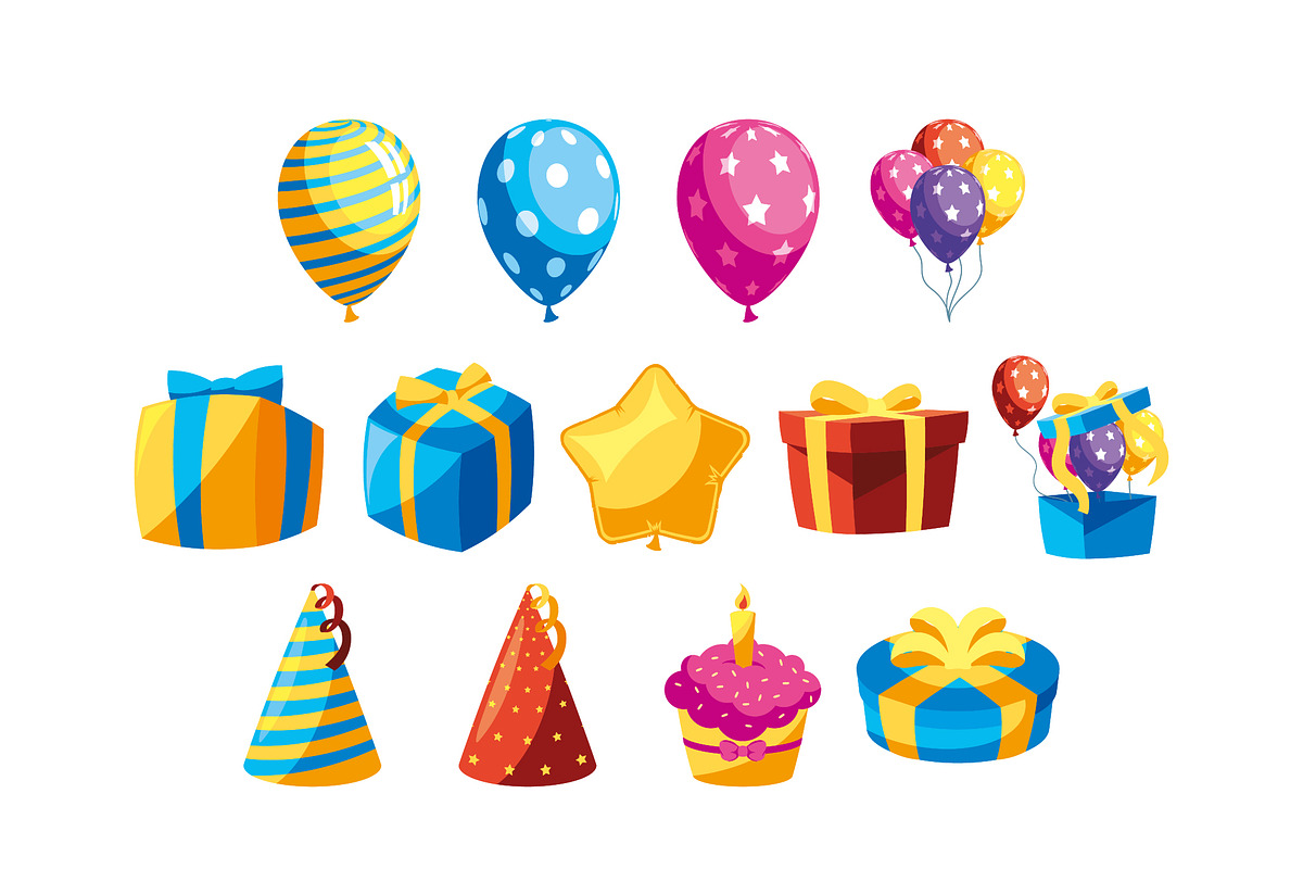 Birthday Party Celebration Icon Set preview 3
