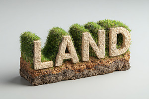 Grassy Land Textured Earth Block Let, a Photo by Pixeness Studio