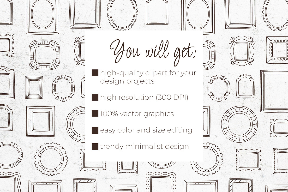 Vintage Frames Vector Cliparts, an Object Graphic by Panna Limon Store (Photo 6 of 7)