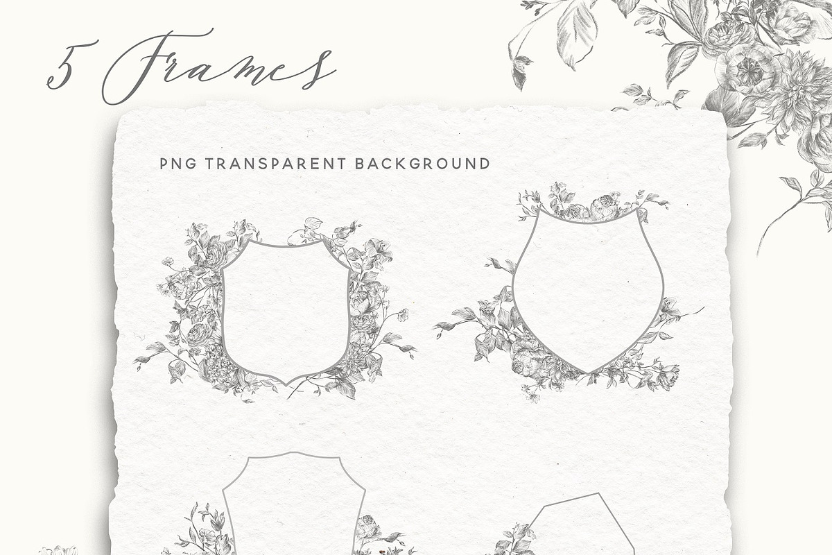 Pencil Sketch Flowers Clipart, an Illustration by BlumenSoul (Photo 3 of 11)