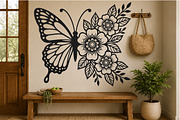 Floral Butterfly Laser Cut SVG, an Object Graphic by DreamCafeArt (Thumbnail 2 of 4)