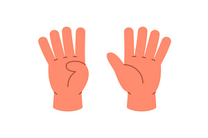 Hands showing number 9 with cartoon, an Object Illustration by GraphiShop