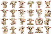 Whimsical Easter Lamb Clipart, an Illustration by Craft Nest (Thumbnail 7 of 9)