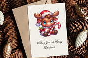 Cute Christmas moose. T-Shirt, PNG., an Animal Illustration by KENO Mascots (Thumbnail 7 of 8)