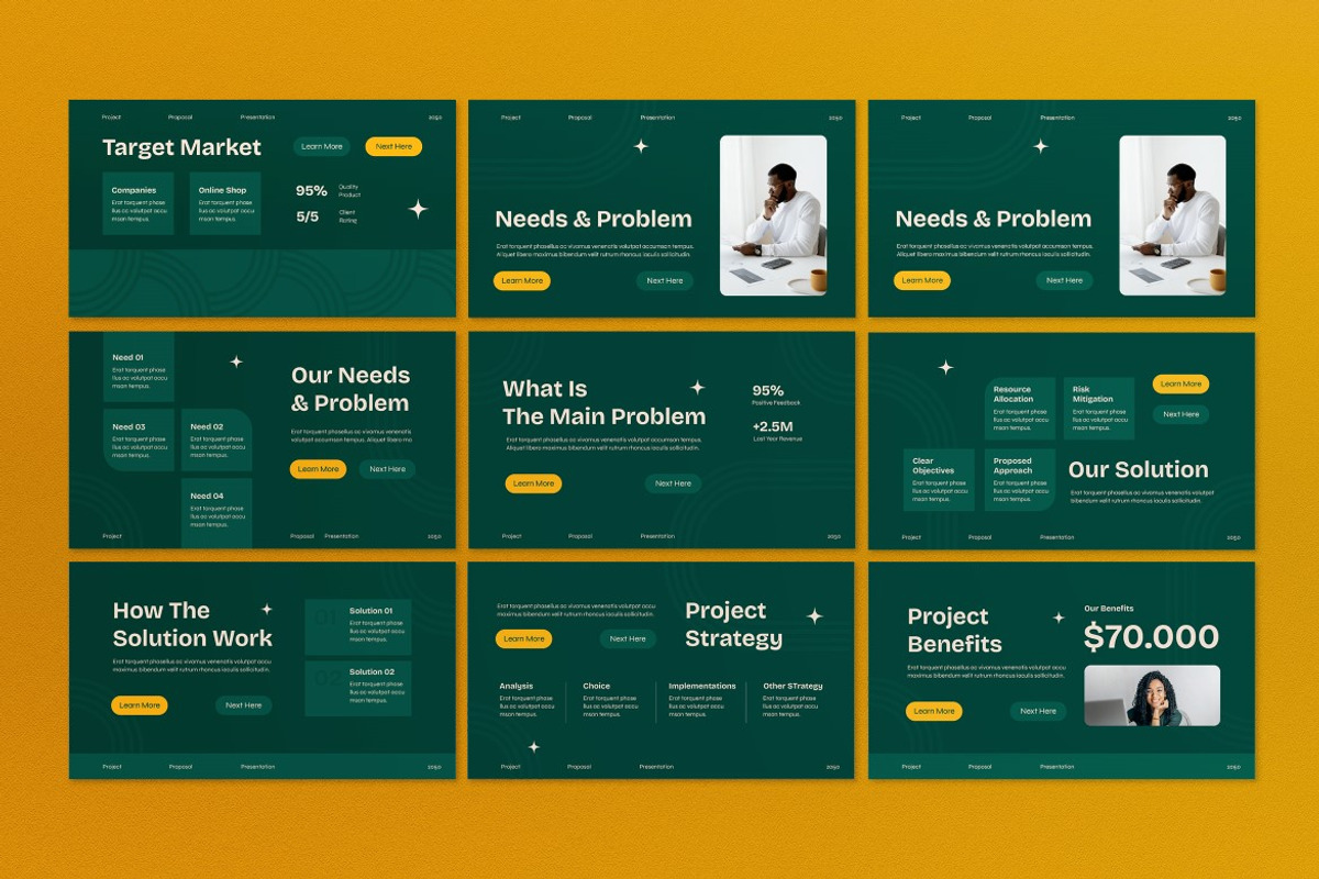 Green Business Proposal PPT, a Presentation Template by graphicook (Photo 3 of 4)