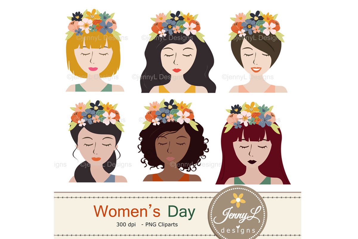 Women's Day Digital Papers & Clipart, a Pattern Graphic by JennyL Designs (Photo 3 of 9)