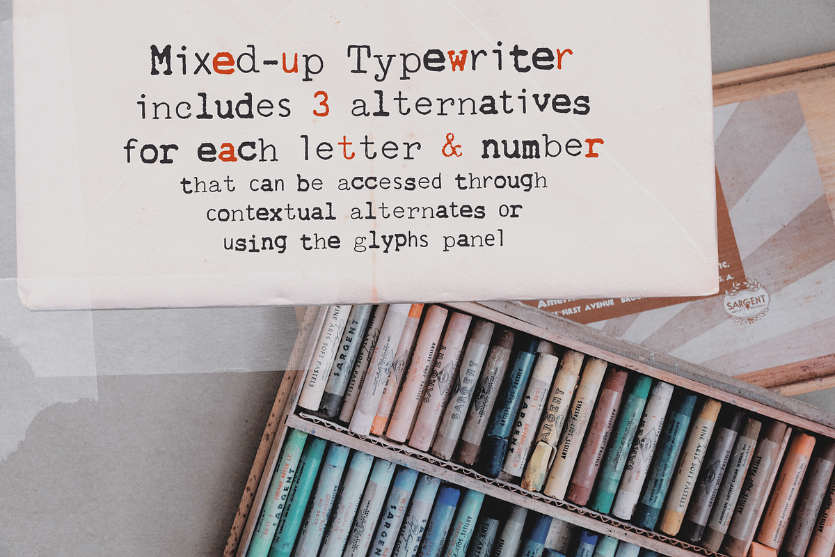 Mixed-up SVG Typewriter Font, a Serif Font by Ana's Fonts (Photo 4 of 9)