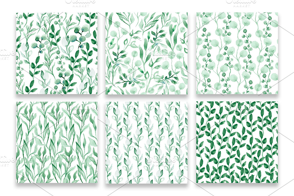 Watercolor leaves, a Decorative Illustration by Iryna Danyliuk (Photo 3 of 11)