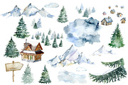 Winter woodland Clipart, Evergreen, an Illustration by SimpleWishesArt (Thumbnail 2 of 3)