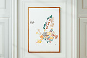 European Map Typography, an Illustration by DigitalDesignsLaura (Thumbnail 1 of 2)