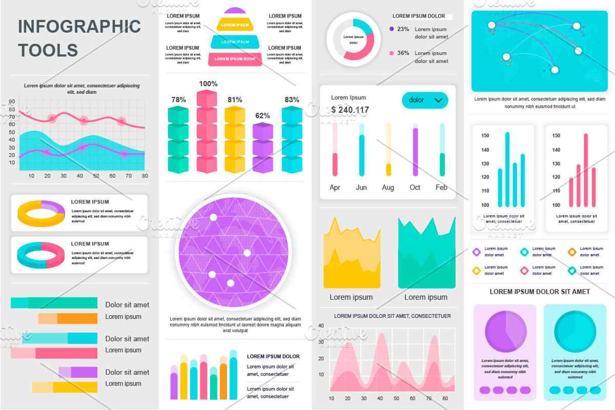 Infographics UI, UX, KIT Elements, a Presentation Template by alexdndz